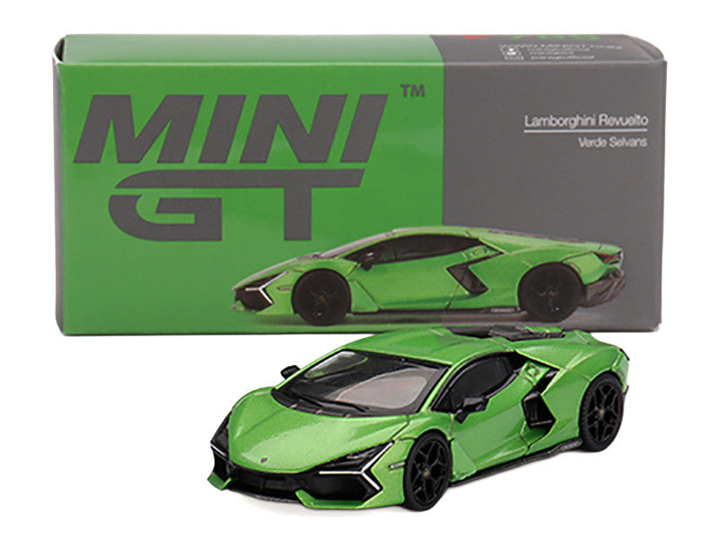 Lamborghini Revuelto Verde Selvans Green Metallic Limited Edition 1/64 Diecast Model Car by Mini GT Mini GT