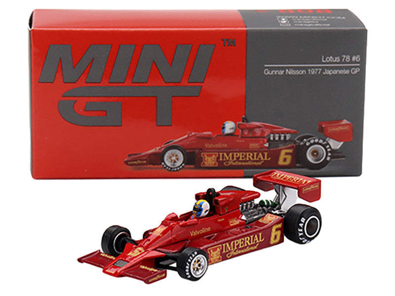 Lotus 78 #6 Gunnar Nilsson "John Player Team Lotus" Formula One F1 "Japanese GP" (1977) Limited Edition 1/64 Diecast Model Car by Mini GT Mini GT