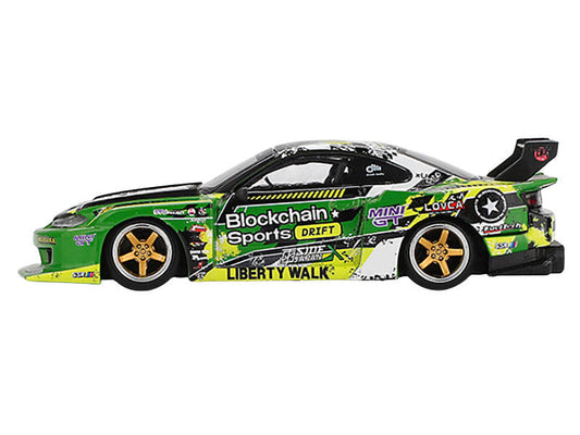 Nissan "LB-Super Silhouette" S15 SILVIA RHD (Right Hand Drive) #555 "V2" Yukio Fausto "Formula Drift Japan" (2024) Limited Edition 1/64 Diecast Model Car by Mini GT Mini GT