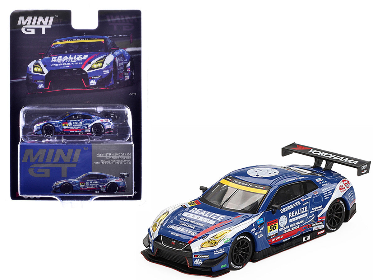 Nissan GT-R NISMO GT3 #56 Joao Paulo de Oliveira - Teppei Natori "REALIZE Nissan Mechanic Challenge GT-R" "Super GT Series" (2023) Limited Edition 1/64 Diecast Model Car by Mini GT Mini GT