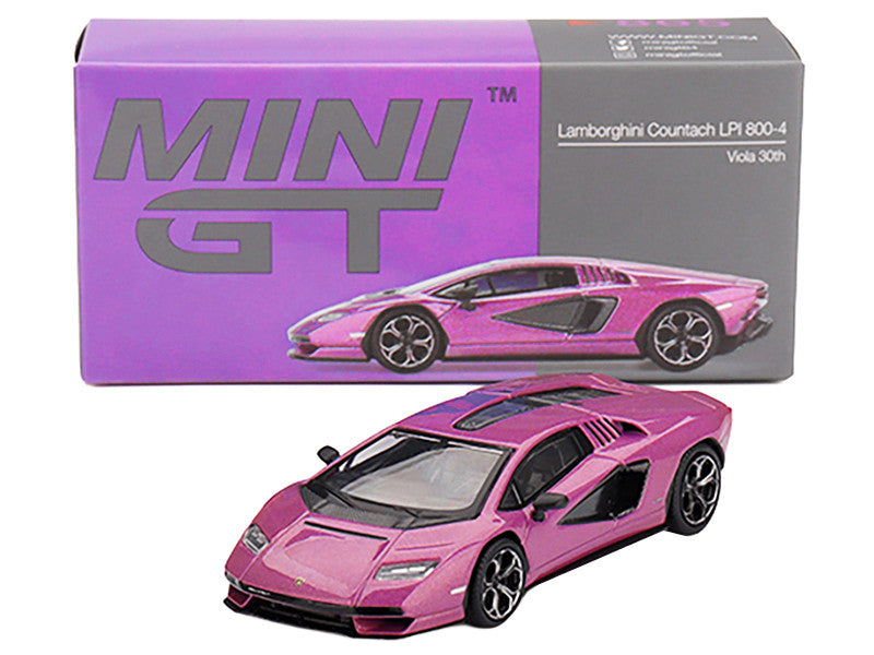 Lamborghini Countach LPI 800-4 Viola 30th Metallic Limited Edition 1/64 Diecast Model Car by Mini GT Mini GT