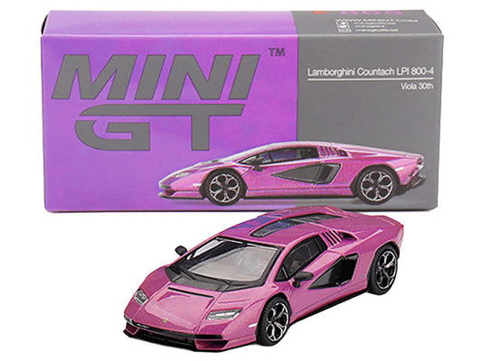 Lamborghini Countach LPI 800-4 Viola 30th Metallic Limited Edition 1/64 Diecast Model Car by Mini GT Mini GT