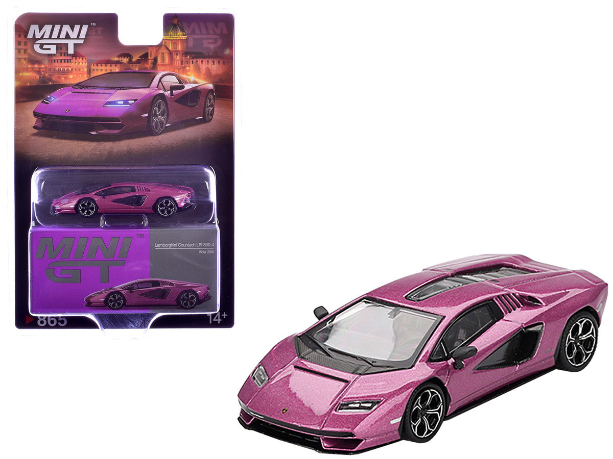 Lamborghini Countach LPI 800-4 Viola 30th Metallic Limited Edition 1/64 Diecast Model Car by Mini GT Mini GT