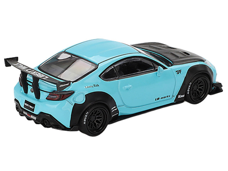 Toyota GR86 "LB-Nation - Liberty Walk" Baby Blue with Carbon Hood Limited Edition 1/64 Diecast Model Car by Mini GT Mini GT