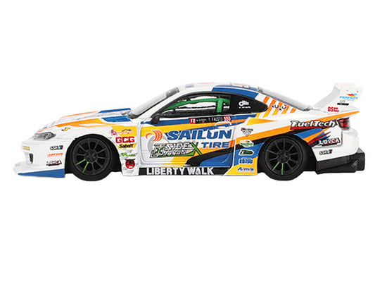 Nissan "LB-Super Silhouette" S15 SILVIA RHD (Right Hand Drive) #555 Yukio Fausto "Formula Drift Japan" (2023) Limited Edition 1/64 Diecast Model Car by Mini GT Mini GT