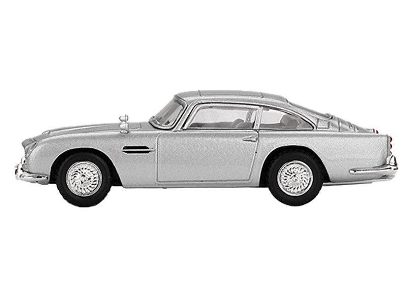 Aston Martin DB5 RHD (Right Hand Drive) Birch Silver Metallic 007 James Bond "Thunderball" (1965) Movie Limited Edition 1/64 Diecast Model Car by Mini GT Mini GT