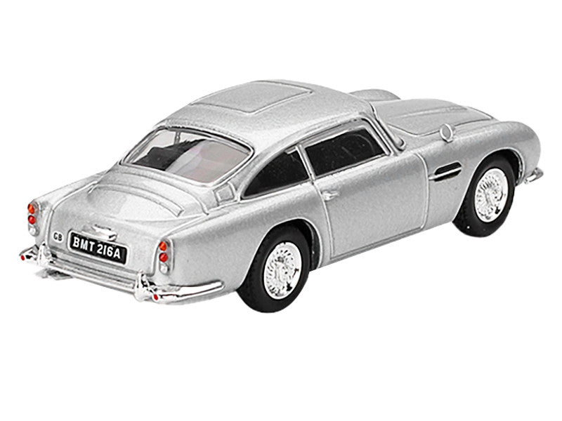 Aston Martin DB5 RHD (Right Hand Drive) Birch Silver Metallic 007 James Bond "Thunderball" (1965) Movie Limited Edition 1/64 Diecast Model Car by Mini GT Mini GT