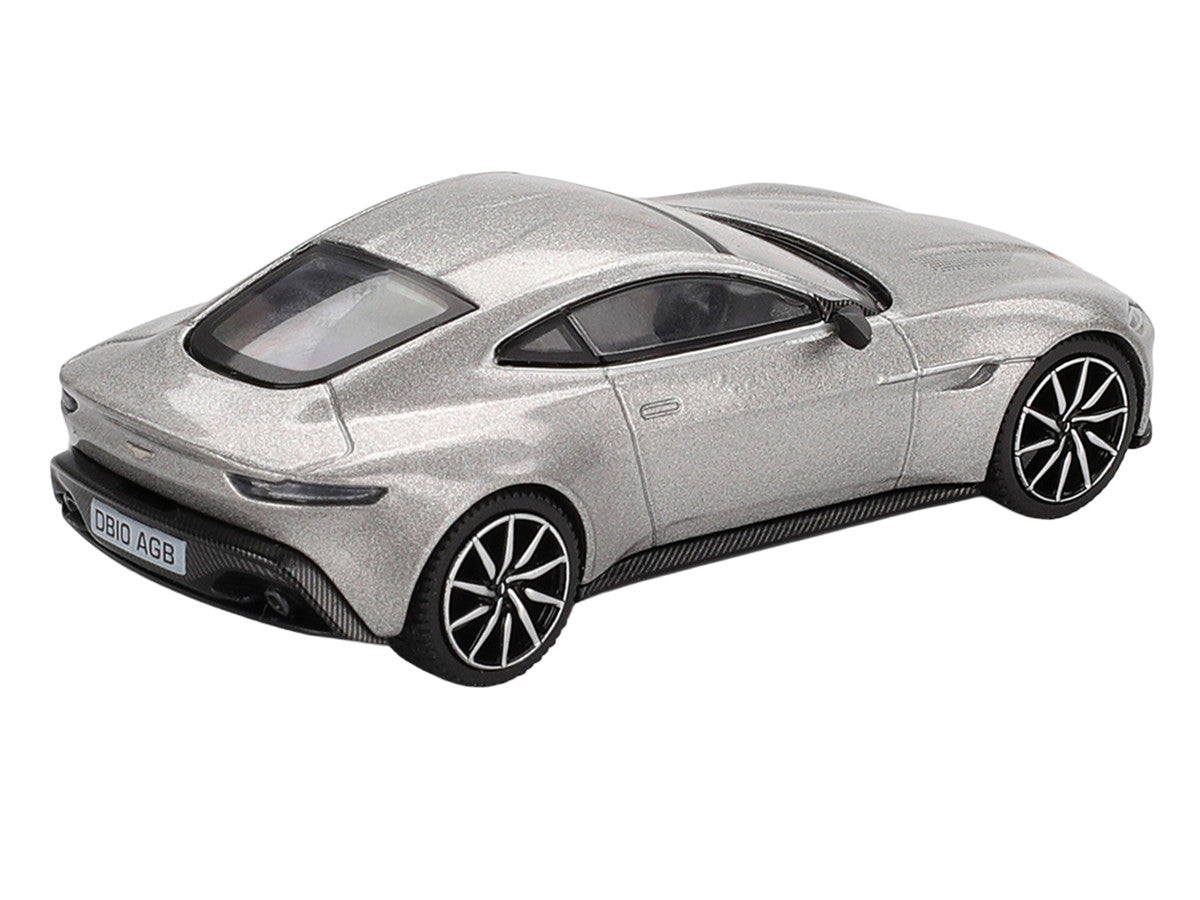 Aston Martin DB10 Silver Metallic 007 James Bond "Spectre" (2015) Movie Limited Edition 1/64 Diecast Model Car by Mini GT-3