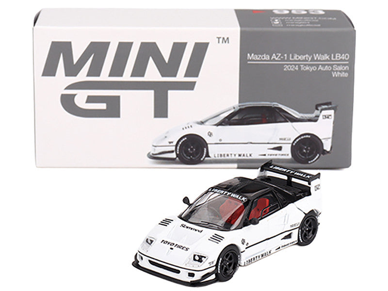 Mazda AZ-1 Liberty Walk LB40 RHD (Right Hand Drive) White with Black Top "2024 Tokyo Auto Salon" Limited Edition 1/64 Diecast Model Car by Mini GT Mini GT