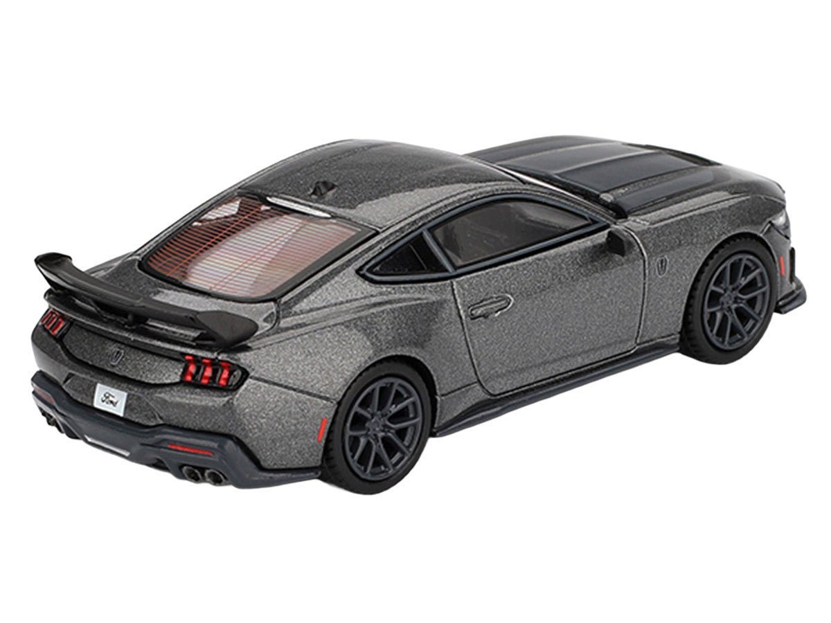 2024 Ford Mustang Dark Horse Carbonized Gray Metallic Limited Edition 1/64 Diecast Model Car by Mini GT-1