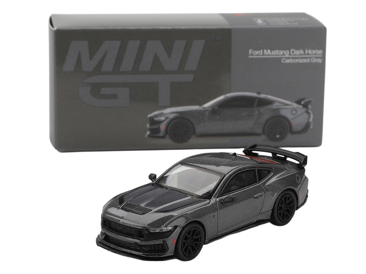 2024 Ford Mustang Dark Horse Carbonized Gray Metallic Limited Edition 1/64 Diecast Model Car by Mini GT-2