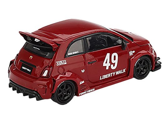 ABARTH 595 #49 "LB-Works x Abas Works" Red Limited Edition 1/64 Diecast Model Car by Mini GT Mini GT
