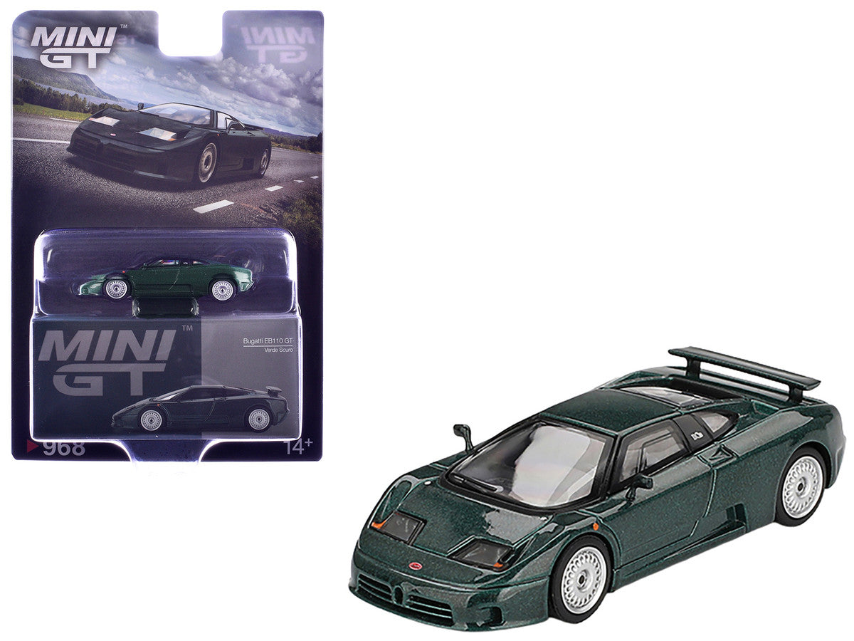 Bugatti EB110 GT Verde Scuro Dark Green Metallic Limited Edition 1/64 Diecast Model Car by Mini GT-3