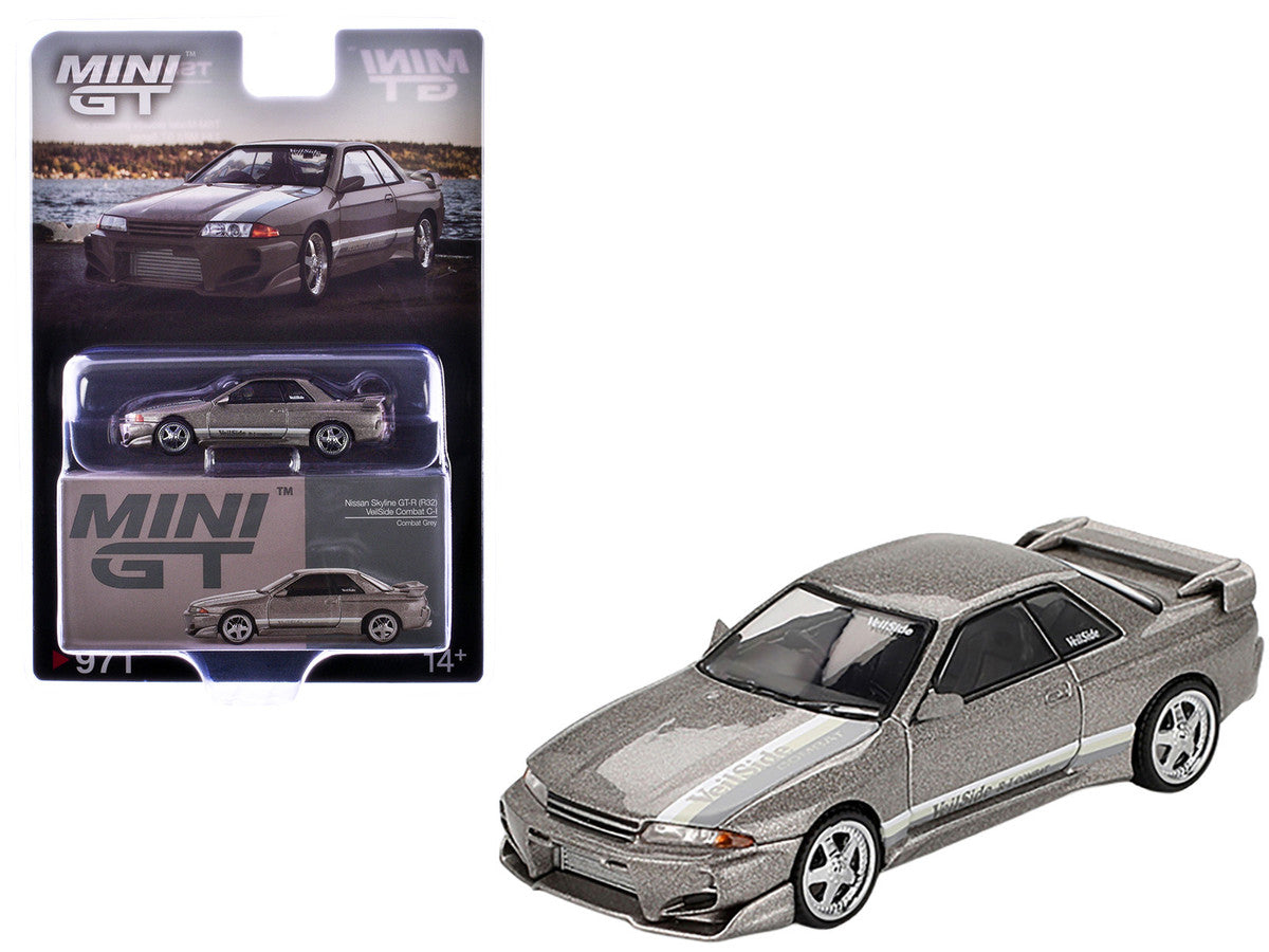Nissan Skyline GT-R (R32) RHD (Right Hand Drive) "Veilside Combat C-I" Gray Metallic Limited Edition 1/64 Diecast Model Car by Mini GT Mini GT