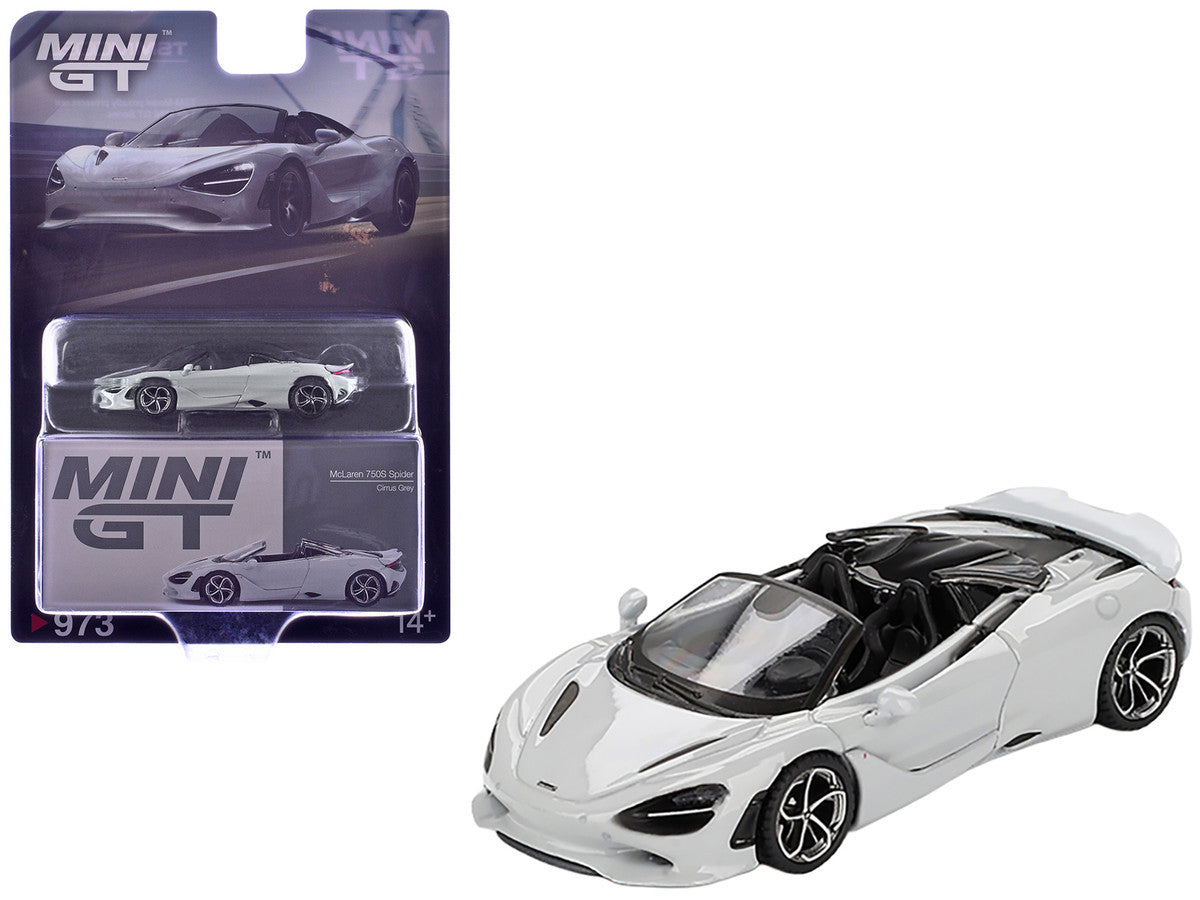 McLaren 750S Spider Cirrus Gray Limited Edition 1/64 Diecast Model Car by Mini GT Mini GT