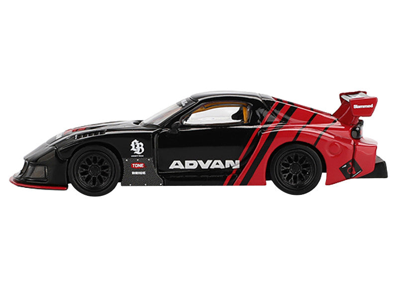 Mazda RX-7 LB-Super Silhouette RHD (Right Hand Drive) "Advan" Black and Red Limited Edition 1/64 Diecast Model Car by Mini GT-0