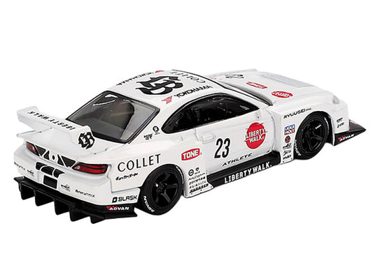 Nissan Silvia (S15) LB-Super Silhouette RHD (Right Hand Drive) #23 "Athlete" White with Graphics Limited Edition 1/64 Diecast Model Car by Mini GT-1