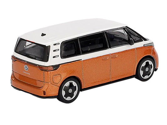 Volkswagen ID.Buzz Van Candy White and Energetic Orange Metallic Limited Edition 1/64 Diecast Model Car by Mini GT Mini GT