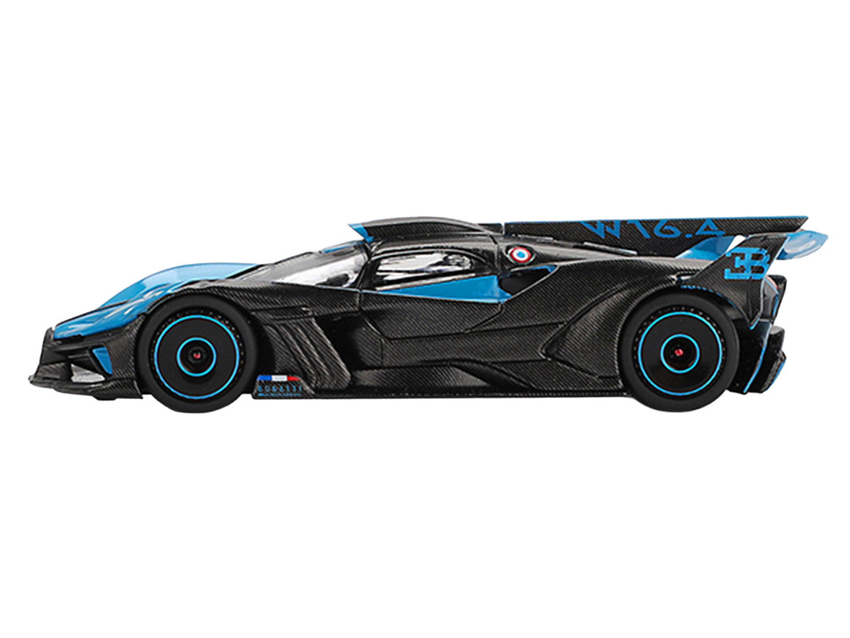 Bugatti Bolide Presentation Blue and Carbon Fiber Limited Edition 1/64 Diecast Model Car by Mini GT Mini GT