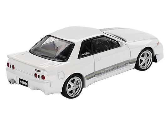 Nissan Skyline GT-R (R32) RHD (Right Hand Drive) "Veilside Combat C-I" White with Gray Stripes Limited Edition 1/64 Diecast Model Car by Mini GT Mini GT