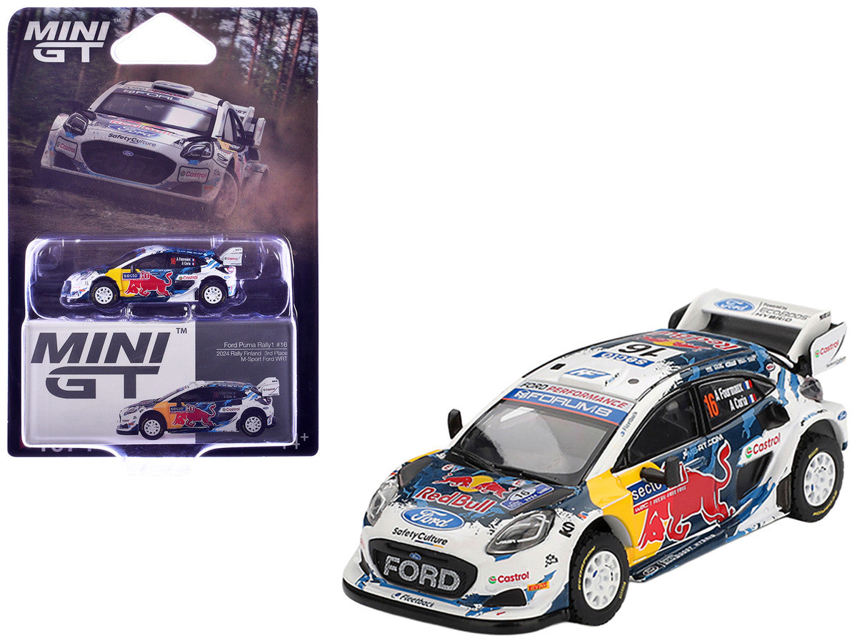 Ford Puma Rally1 #16 Adrien Fourmaux - Alexandre Coria "M-Sport Ford WRT" 3rd Place "Rally Finland" (2024) Limited Edition 1/64 Diecast Model Car by Mini GT Mini GT