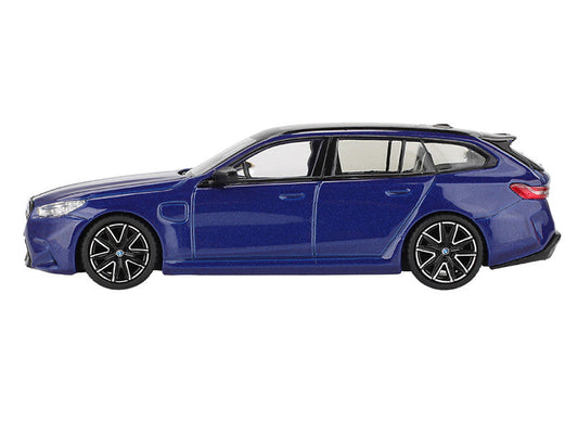 BMW M5 Touring Marina Bay Blue Metallic with Black Top and Sun Roof Limited Edition 1/64 Diecast Model Car by Mini GT Mini GT