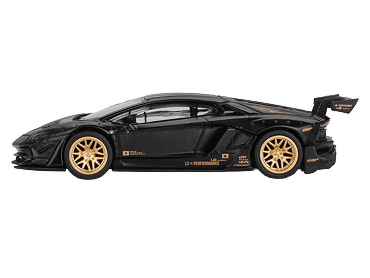 Lamborghini Aventador "LB-Works" Matt Black with Carbon Hood Limited Edition 1/64 Diecast Model Car by Mini GT-2