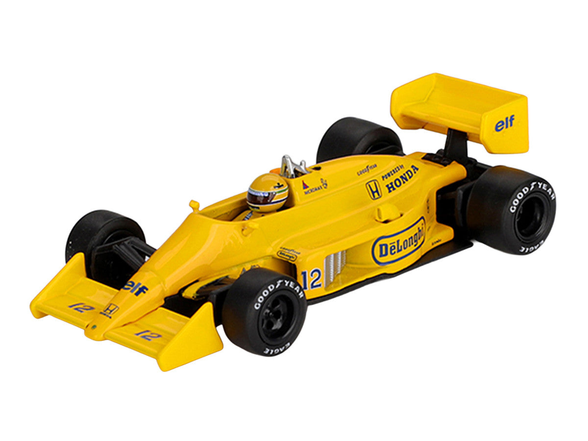 Lotus 99T #12 Ayrton Senna Winner Formula One F1 "Monaco GP" (1987) with Driver Figure Limited Edition 1/64 Die Cast Model Car by Mini GT Mini GT