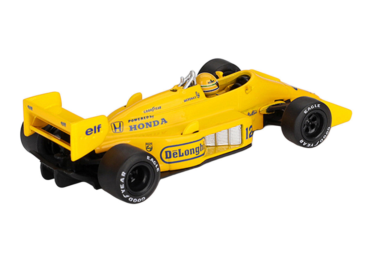 Lotus 99T #12 Ayrton Senna Winner Formula One F1 "Monaco GP" (1987) with Driver Figure Limited Edition 1/64 Die Cast Model Car by Mini GT Mini GT