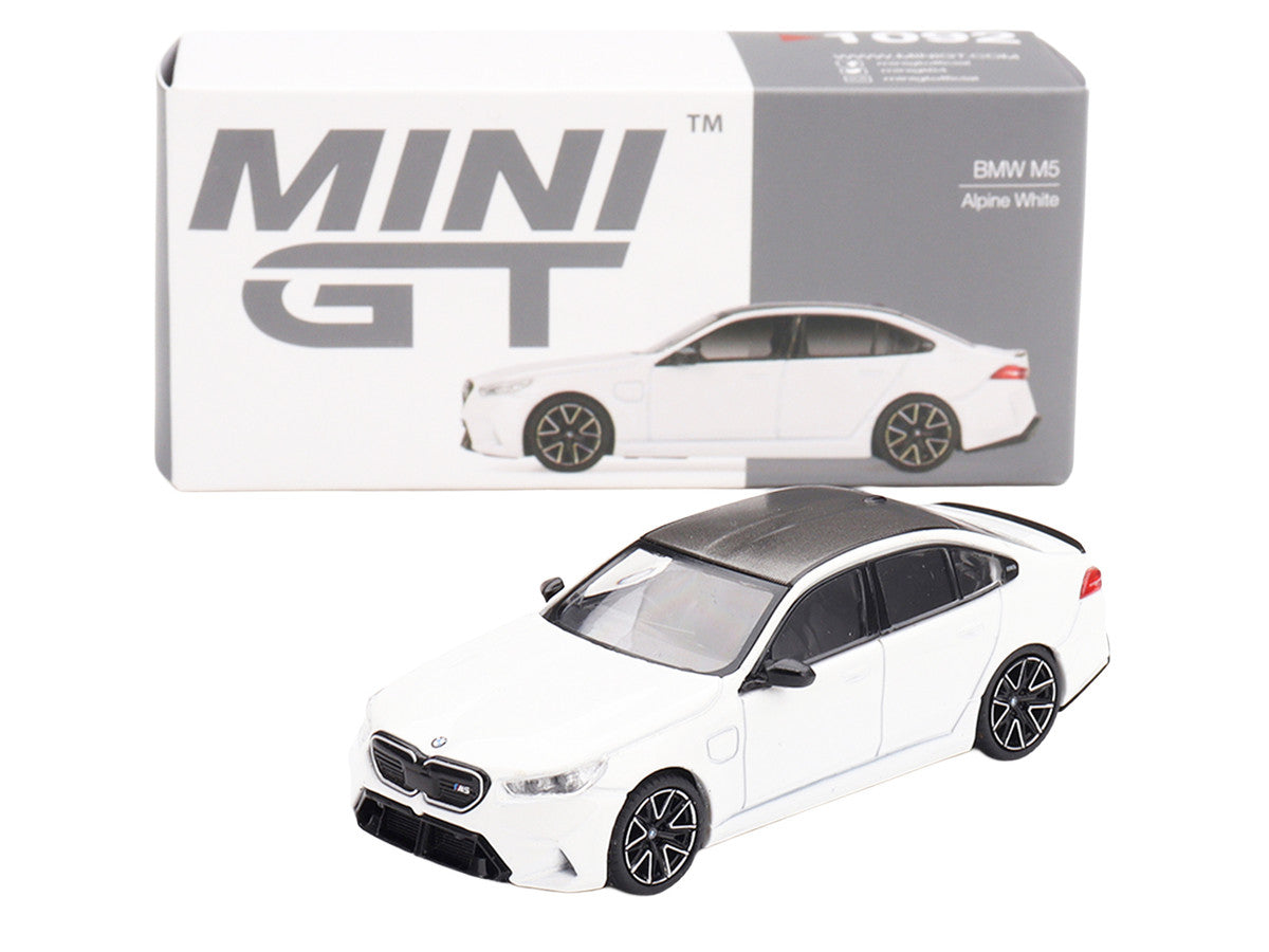 BMW M5 Alpine White with Carbon Top Limited Edition 1/64 Diecast Model Car by Mini GT Mini GT