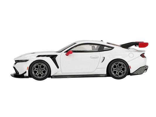 Ford Mustang GTD "Spirit of America" White with Red and Blue Stripes Limited Edition 1/64 Diecast Model Car by Mini GT Mini GT