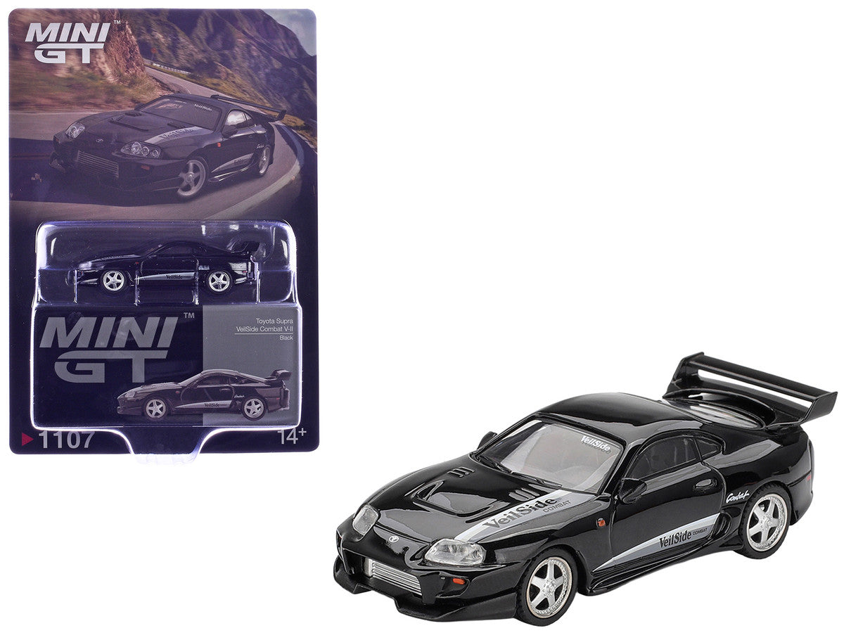 Toyota Supra "VeilSide Combat V-II" Black Limited Edition 1/64 Diecast Model Car by Mini GT Mini GT