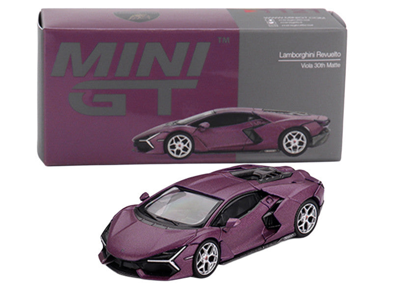 Lamborghini Revuelto Viola 30th Matt Purple Metallic Limited Edition 1/64 Diecast Model Car by Mini GT Mini GT