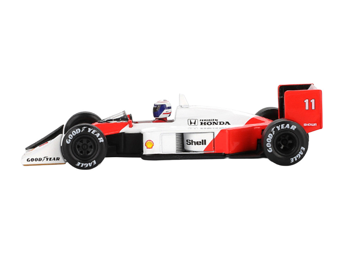 McLaren MP4/4 #11 Alain Prost 2nd Place Formula One F1 "Japanese GP" (1988) with Driver Figure Limited Edition 1/64 Diecast Model Car by Mini GT Mini GT