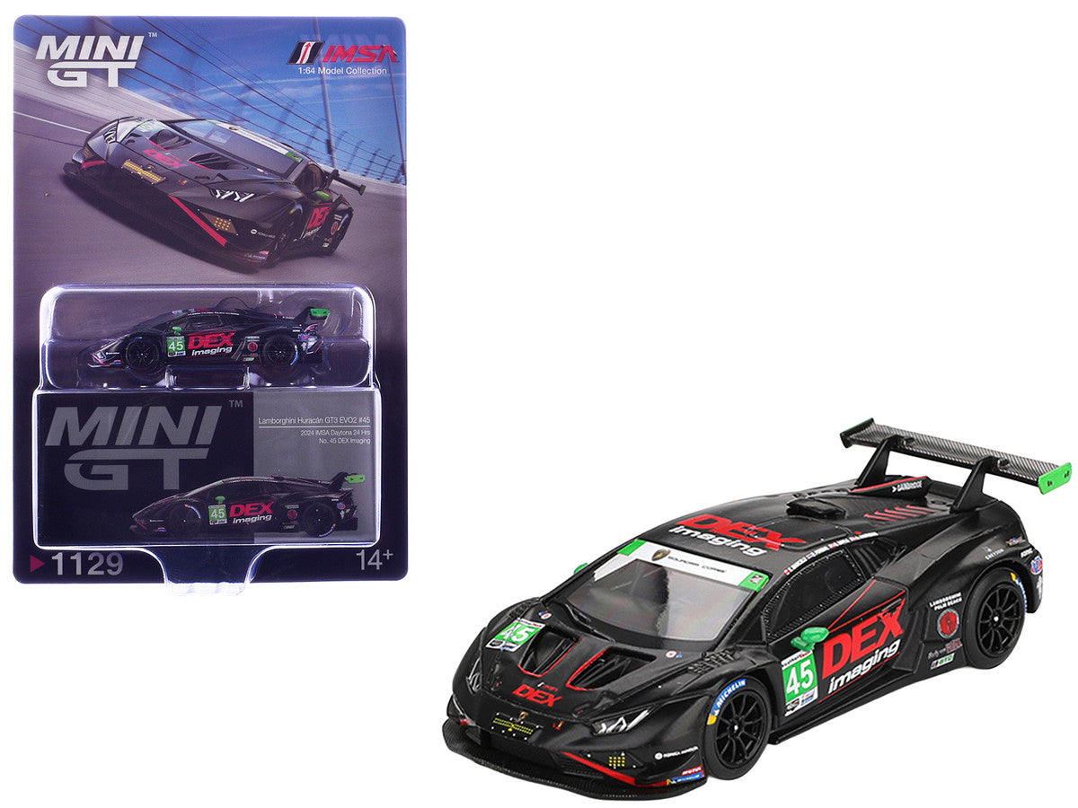 Lamborghini Huracan GT3 EVO2 #45 Graham Doyle - Danny Formal - Ashton Harrison - Kyle Marcelli "DEX Imaging" IMSA "24 Hours of Daytona" (2024) Limited Edition 1/64 Diecast Model Car by Mini GT Mini GT
