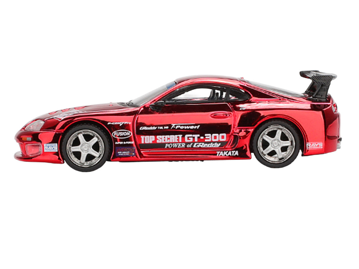 Toyota Supra (A80) Top Secret GT-300 RHD (Right Hand Drive) Red Chrome Limited Edition 1/64 Die Cast Model Car by Mini GT Mini GT