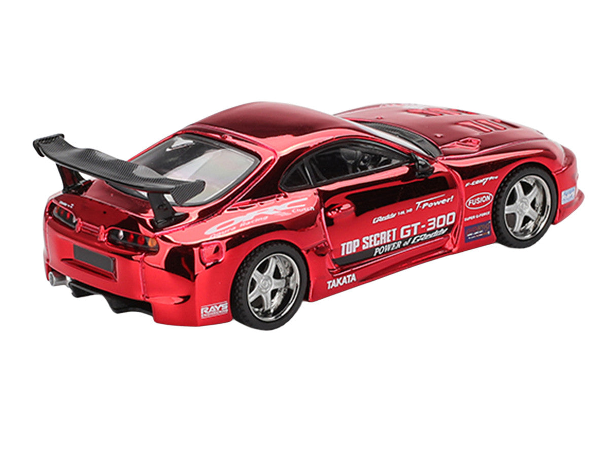 Toyota Supra (A80) Top Secret GT-300 RHD (Right Hand Drive) Red Chrome Limited Edition 1/64 Die Cast Model Car by Mini GT Mini GT