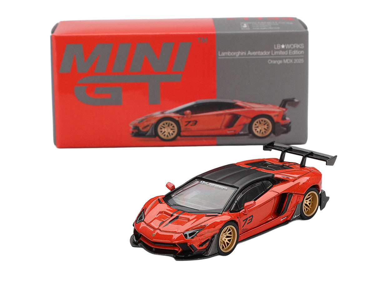 Lamborghini Aventador "LB-Works" Orange with Matt Black Top "Malaysia Diecast Expo (MDX) 2025" Limited Edition 1/64 Diecast Model Car by Mini GT Mini GT