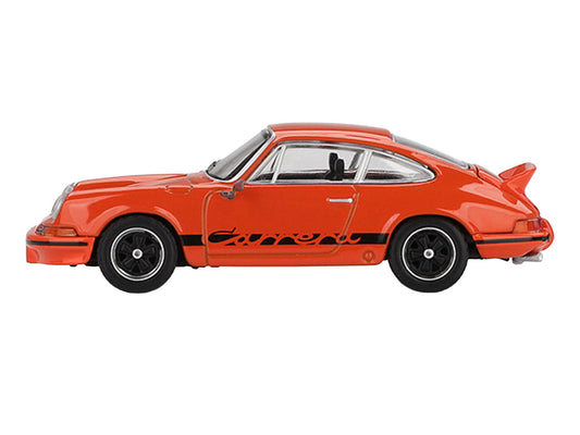Porsche 911 Carrera RS 2.7 Tangerine with Black Stripes Limited Edition 1/64 Diecast Model Car by Mini GT Mini GT