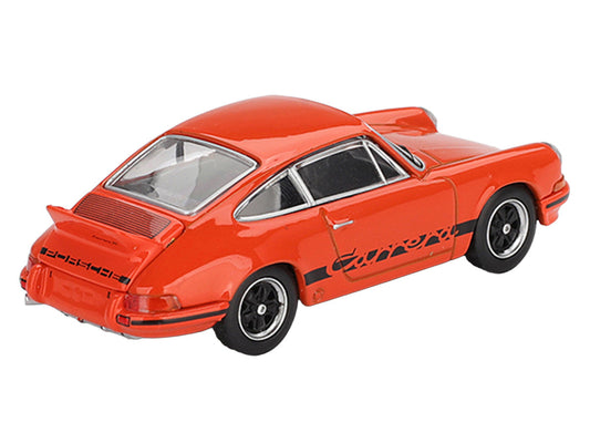 Porsche 911 Carrera RS 2.7 Tangerine with Black Stripes Limited Edition 1/64 Diecast Model Car by Mini GT Mini GT
