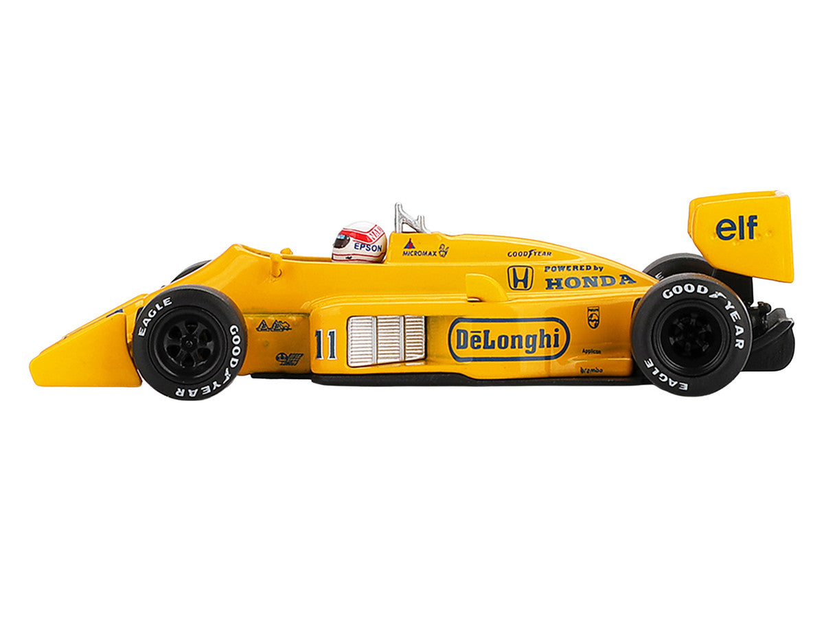 Lotus 99T #11 Satoru Nakajima Formula One F1 "Monaco GP" (1987) with Driver Figure Limited Edition 1/64 Diecast Model Car by Mini GT Mini GT