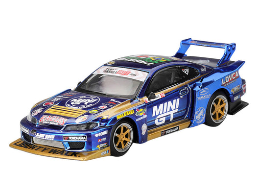 Nissan Silvia (S15) LB-Super Silhouette RHD (Right Hand Drive) #555 Yukio Fausto "Team MINI GT Liberty Walk" "Formula Drift Japan" (2025) Limited Edition 1/64 Diecast Model Car by Mini GT Mini GT