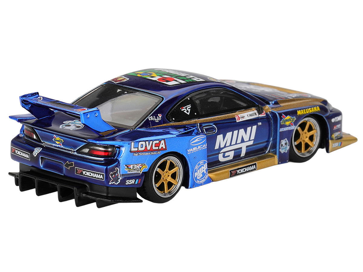 Nissan Silvia (S15) LB-Super Silhouette RHD (Right Hand Drive) #555 Yukio Fausto "Team MINI GT Liberty Walk" "Formula Drift Japan" (2025) Limited Edition 1/64 Diecast Model Car by Mini GT Mini GT