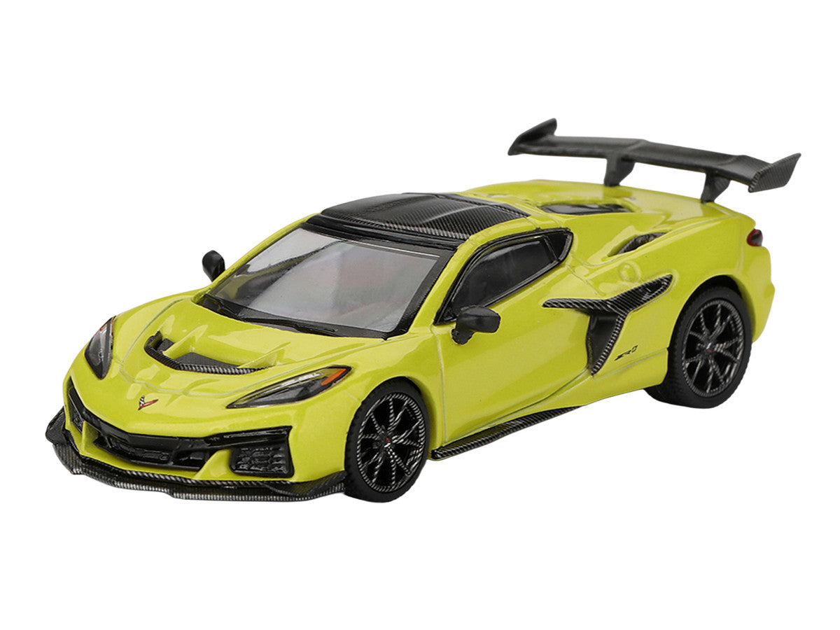 Chevrolet Corvette ZR1 Accelerate Yellow with Carbon Top Limited Edition 1/64 Diecast Model Car by Mini GT Mini GT