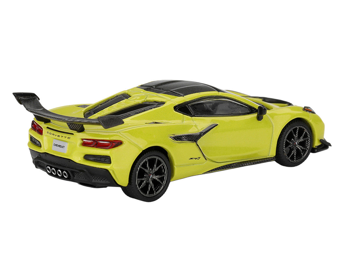 Chevrolet Corvette ZR1 Accelerate Yellow with Carbon Top Limited Edition 1/64 Diecast Model Car by Mini GT Mini GT