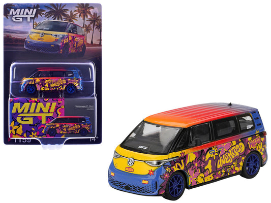 Volkswagen ID.Buzz Van "KW/BBS" Floral Graffiti Livery Limited Edition 1/64 Diecast Model Car by Mini GT Mini GT