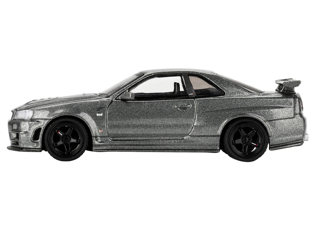 Nissan Skyline GT-R (NISMO BNR34 CRS Version) RHD (Right Hand Drive) Dark Metal Gray Metallic Limited Edition 1/64 Diecast Model Car by Mini GT Mini GT