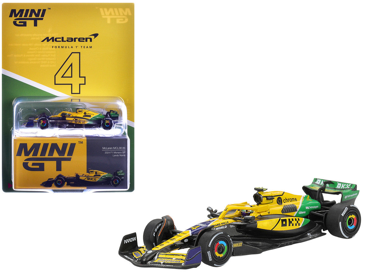 McLaren MCL38 #4 Lando Norris Formula One F1 "Monaco GP" (2024) Limited Edition 1/64 Diecast Model Car by Mini GT Mini GT