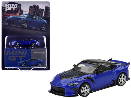 Nissan Z VeilSide FFZ400 Seiran Blue Metallic with Black Top Limited Edition 1/64 Diecast Model Car by Mini GT Mini GT