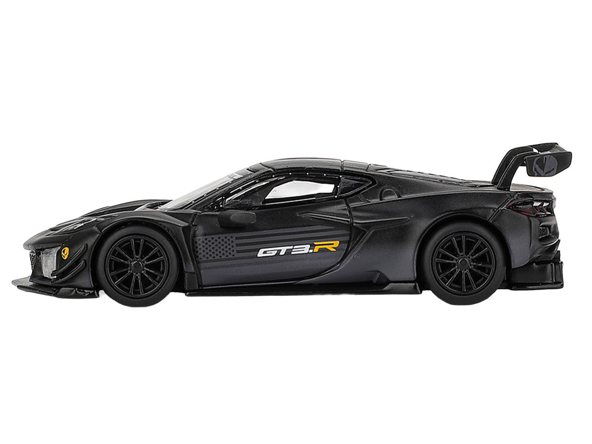 Chevrolet Corvette Z06 GT3.R "Road America Test Car" Black with Graphics Limited Edition 1/64 Diecast Model Car by Mini GT-0
